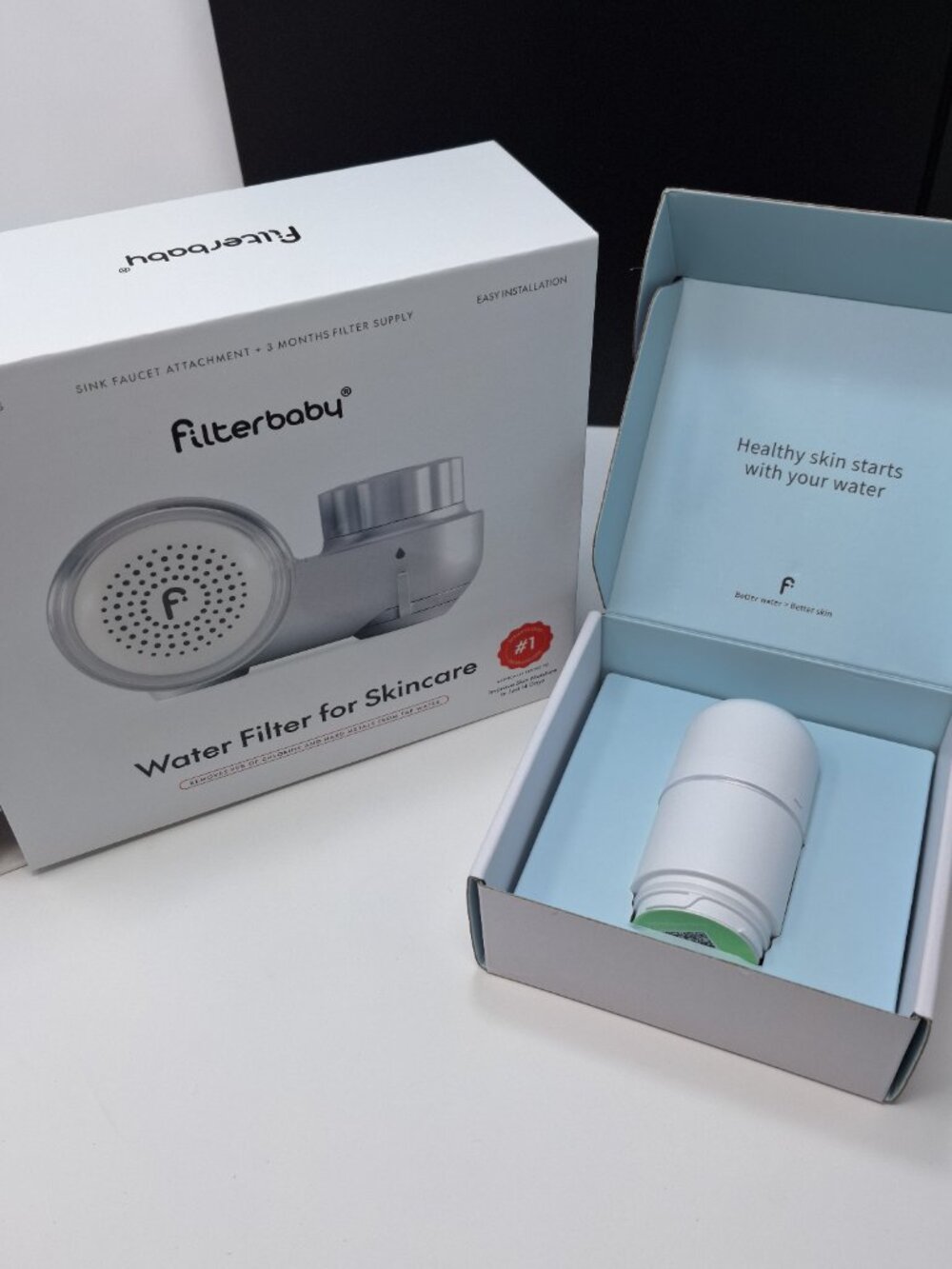 Filterbaby Water Filter 2.0 Bathroom Sink Filter WhIte Used Includes New Filter